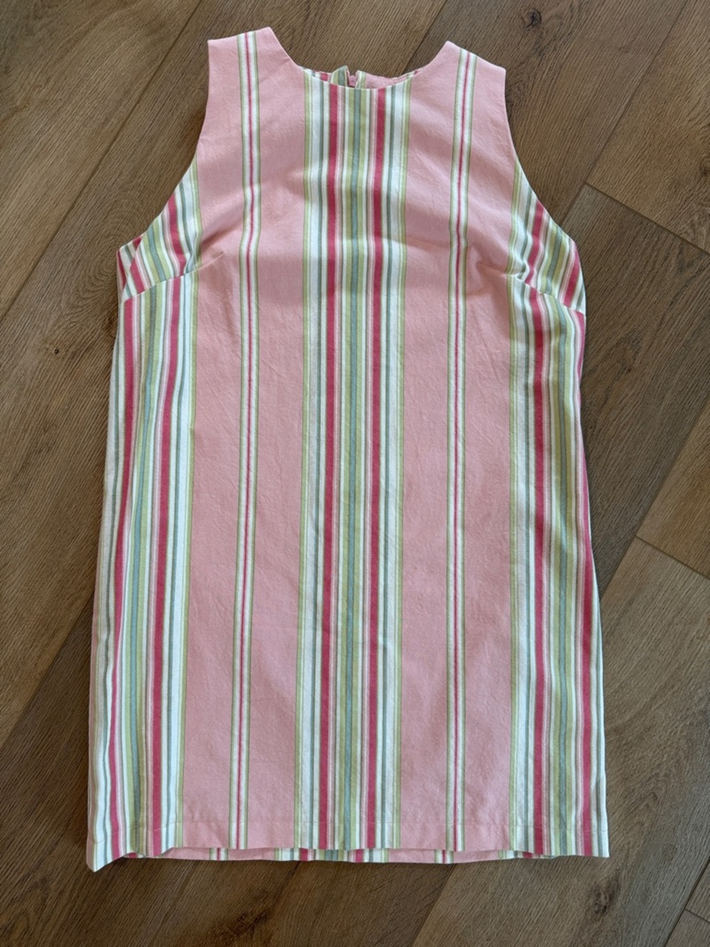 Pink Vertical Stripe Sleeveless Shift Dress